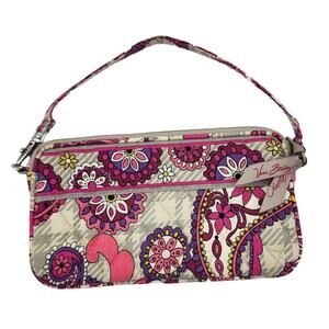 Vera Bradley 2012 Paisley Meets Plaid Quilted Fabric Wristlet Cluch Zip Wallet
